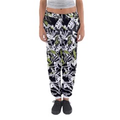 Green Floral Abstraction Women s Jogger Sweatpants by Valentinaart