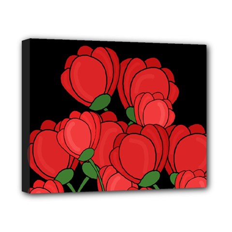 Red Tulips Canvas 10  X 8 