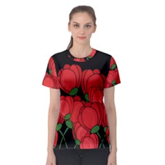 Red Tulips Women s Sport Mesh Tee