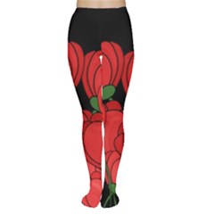 Red Tulips Women s Tights by Valentinaart