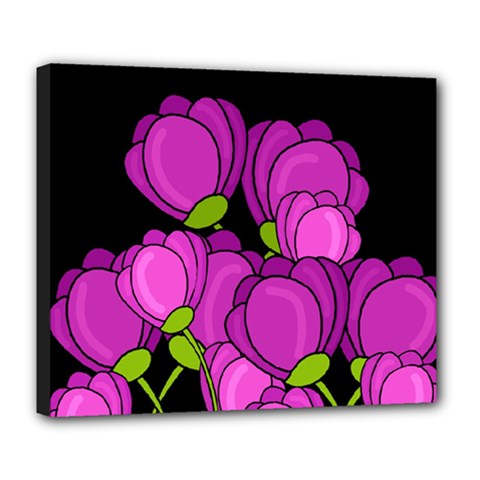 Purple Tulips Deluxe Canvas 24  X 20  