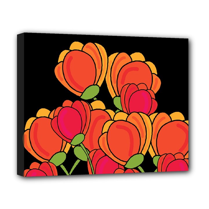 Orange tulips Deluxe Canvas 20  x 16  