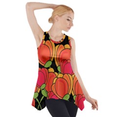 Orange Tulips Side Drop Tank Tunic by Valentinaart