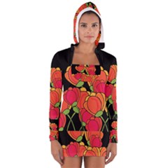 Orange Tulips Women s Long Sleeve Hooded T-shirt by Valentinaart