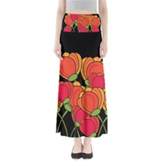 Orange Tulips Maxi Skirts by Valentinaart