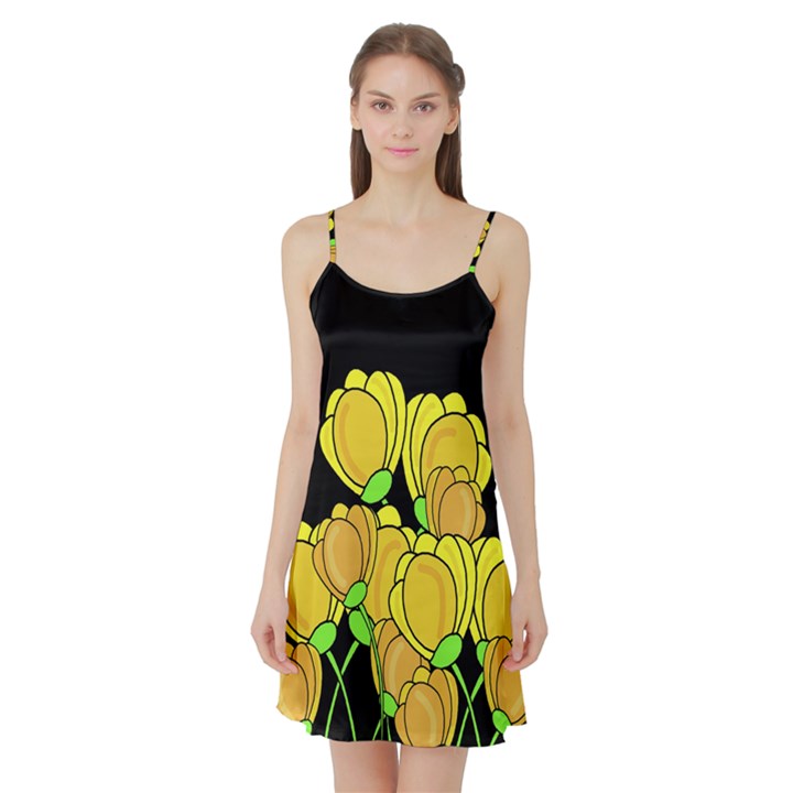 Yellow tulips Satin Night Slip