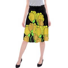 Yellow Tulips Midi Beach Skirt by Valentinaart