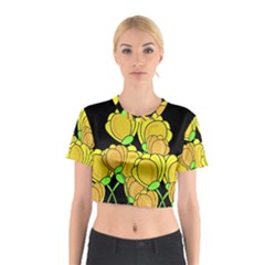 Yellow Tulips Cotton Crop Top