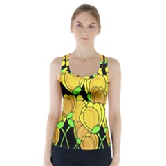 Yellow Tulips Racer Back Sports Top