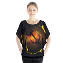 Hammer And Sickle Batwing Chiffon Blouse