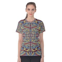 Multicolor Abstract Women s Cotton Tee