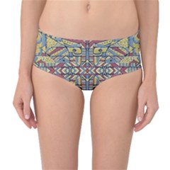 Multicolor Abstract Mid-waist Bikini Bottoms