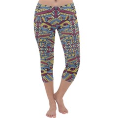 Multicolor Abstract Capri Yoga Leggings