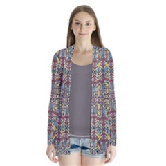 Multicolor Abstract Drape Collar Cardigan by dflcprintsclothing