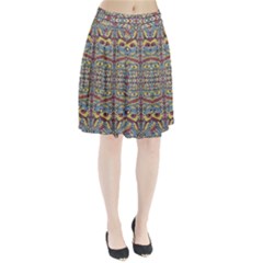 Multicolor Abstract Pleated Skirt