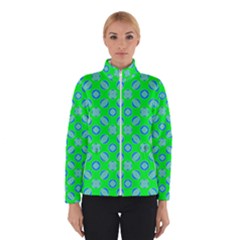 Mod Blue Circles On Bright Green Winterwear