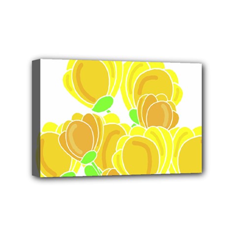 Yellow Flowers Mini Canvas 6  X 4 