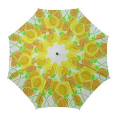 Yellow Flowers Golf Umbrellas by Valentinaart