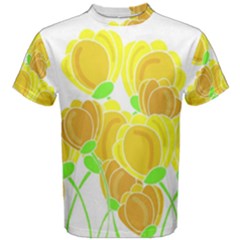 Yellow Flowers Men s Cotton Tee