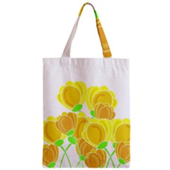 Yellow Flowers Zipper Classic Tote Bag by Valentinaart