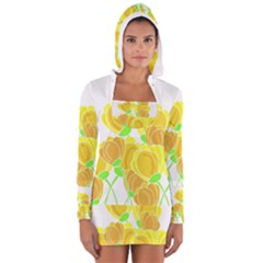 Yellow Flowers Women s Long Sleeve Hooded T-shirt