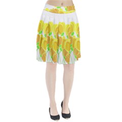 Yellow Flowers Pleated Skirt