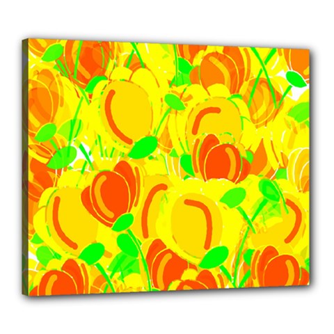 Yellow Garden Canvas 24  X 20  by Valentinaart