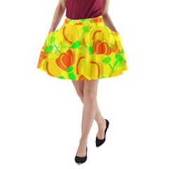 Yellow Garden A-line Pocket Skirt