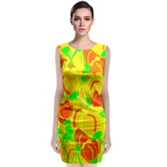 Yellow Garden Classic Sleeveless Midi Dress