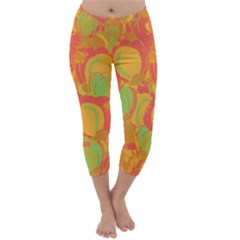 Orange Garden Capri Winter Leggings 