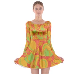 Orange Garden Long Sleeve Skater Dress by Valentinaart