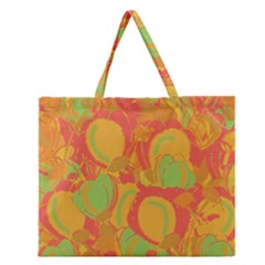 Orange Garden Zipper Large Tote Bag by Valentinaart