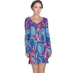 Blue Garden Long Sleeve Nightdress