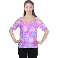 Pink Garden Women s Cutout Shoulder Tee