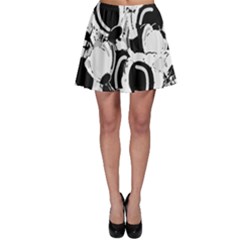 Black And White Garden Skater Skirt