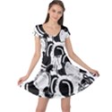 Black and white garden Cap Sleeve Dresses View1