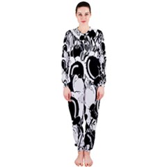 Black And White Garden Onepiece Jumpsuit (ladies) 