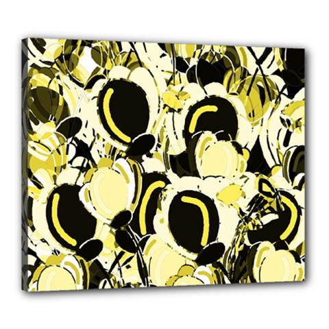 Yellow Abstract Garden Canvas 24  X 20  by Valentinaart