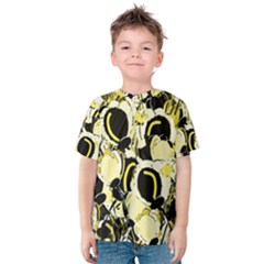 Yellow Abstract Garden Kids  Cotton Tee