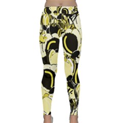 Yellow Abstract Garden Classic Yoga Leggings by Valentinaart