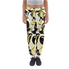 Yellow Abstract Garden Women s Jogger Sweatpants by Valentinaart