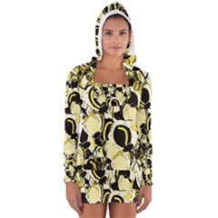 Yellow Abstract Garden Women s Long Sleeve Hooded T-shirt by Valentinaart