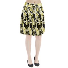 Yellow Abstract Garden Pleated Skirt by Valentinaart