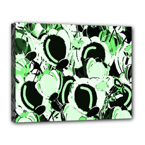 Green Abstract Garden Canvas 14  X 11 