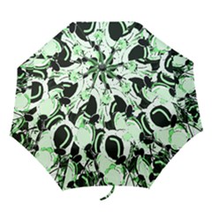 Green Abstract Garden Folding Umbrellas