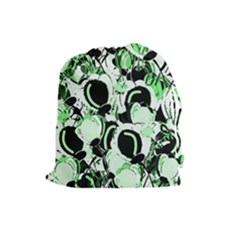 Green Abstract Garden Drawstring Pouches (large) 