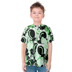 Green Abstract Garden Kids  Cotton Tee