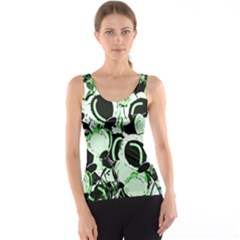 Green Abstract Garden Tank Top by Valentinaart