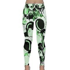 Green Abstract Garden Classic Yoga Leggings by Valentinaart