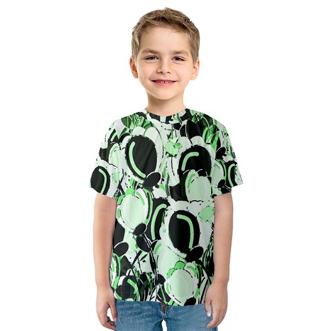 Green Abstract Garden Kids  Sport Mesh Tee by Valentinaart